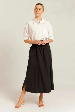 Valora Pima Cotton Skirt | Black