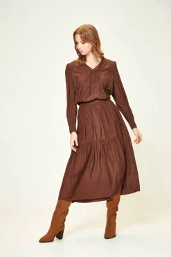 Verge Strike Skirt | Chocolate