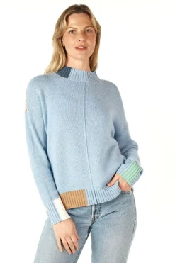 Zaket & Plover Colour Block Trim Jumper | Mist