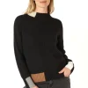 Zaket & Plover Colour Block Trim Jumper | Black