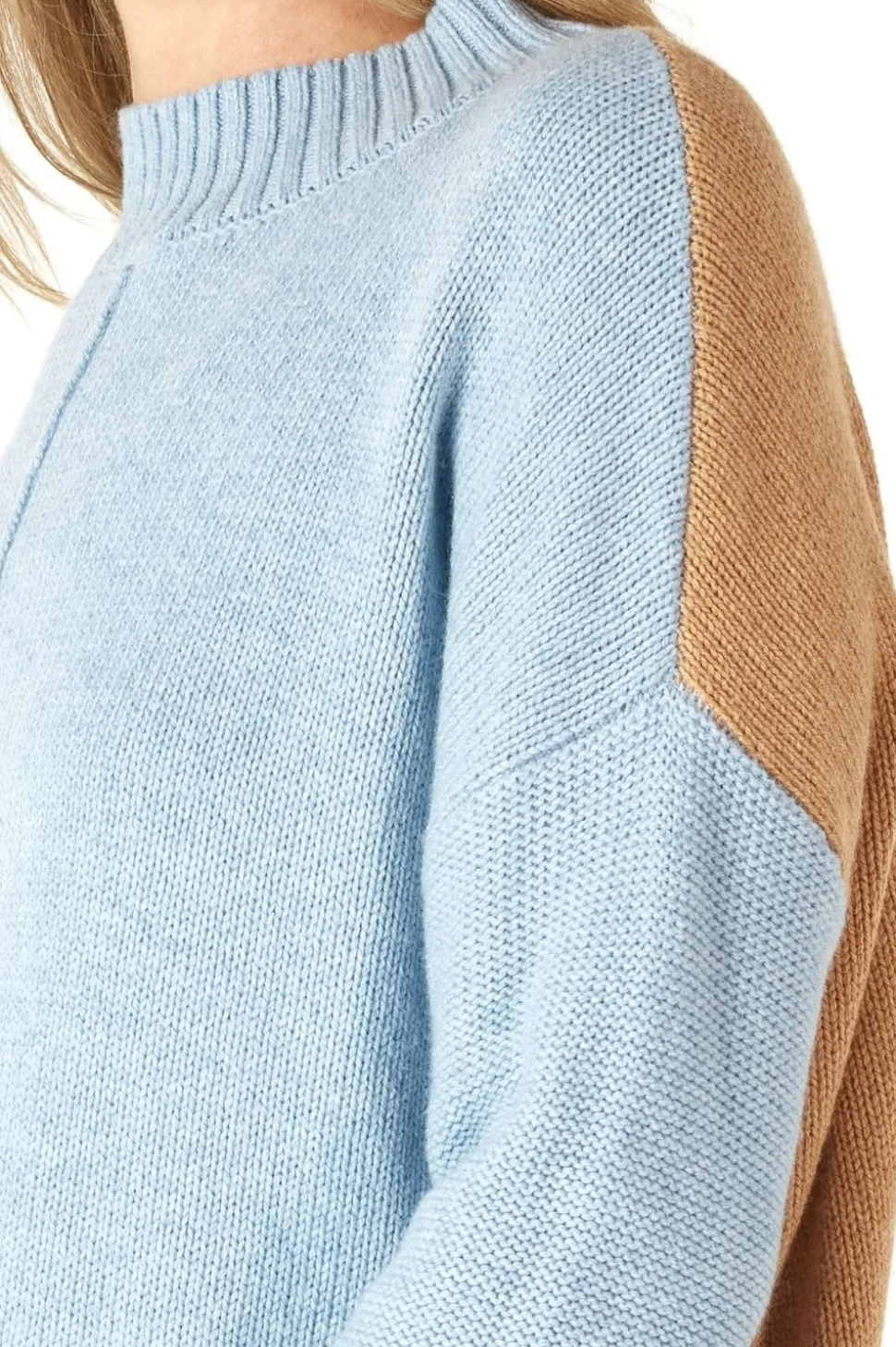 Zaket & Plover Colour Block Trim Jumper | Mist