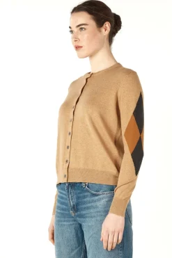 Zaket & Plover Diamond Dapper Cardi | Camel