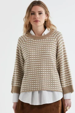 Zaket & Plover Texture Jumper | Camel