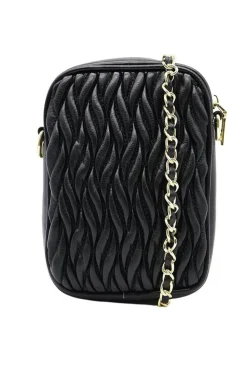 Zjoosh Ava Rouche Cross Body Bag | Black