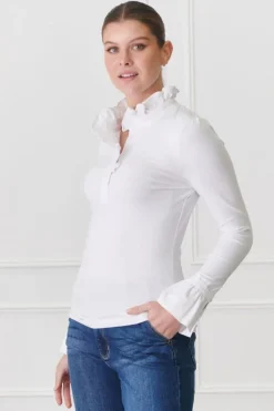 Zjoosh Jolie Long Sleeve Top | White